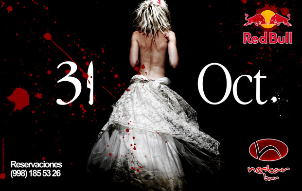 Red Bull - Invitacion de fiesta de Halloween en Cancun