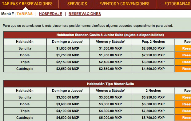Hotel Posada de la Mision - Tarifas y formatos de reservaciones en linea