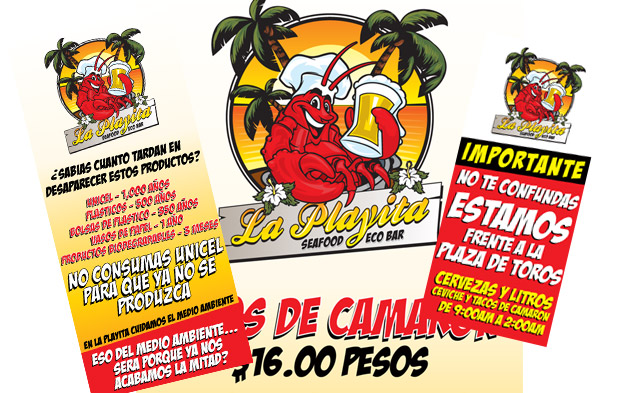 Bar La Playita - Diseño de flyers promocionales