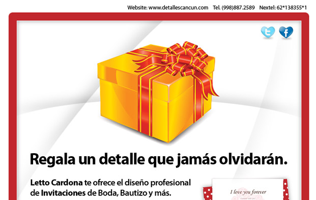 Impresion de invitaciones de Bodas en Cancun
