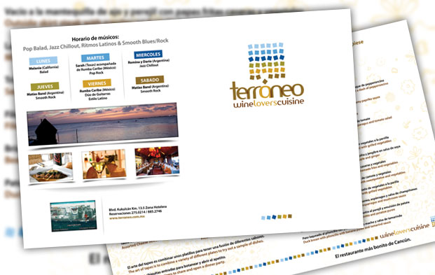 Impresion y laminado de menus en Cancun