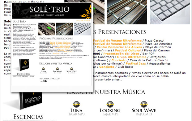 Diseño de pagina para grupo musical en Cancun
