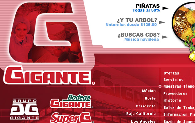 Pagina web y presentacion electronica para tiendas comerciales Gigante