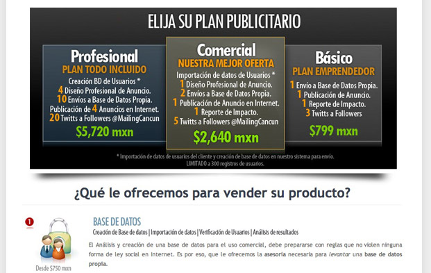 Diseño de tablas para cotizaciones ParaLocales.com