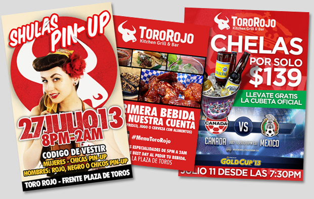 Asesoria para el manejo de un estilo grafico de publicidad para restaurantes en Cancun