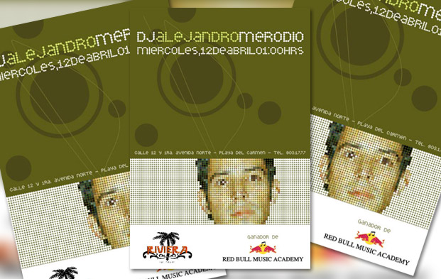 Diseño de imagen para fietas de Red Bull Music Academy