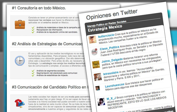 Manejo de mensajes politicos en redes Sociales como Facebook, Twitter, LinkedIn, YouTube y mas.
