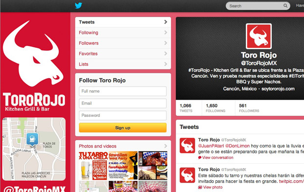 Manejo de Redes Sociales como Twitter para RESTAURANTES EN CANCUN